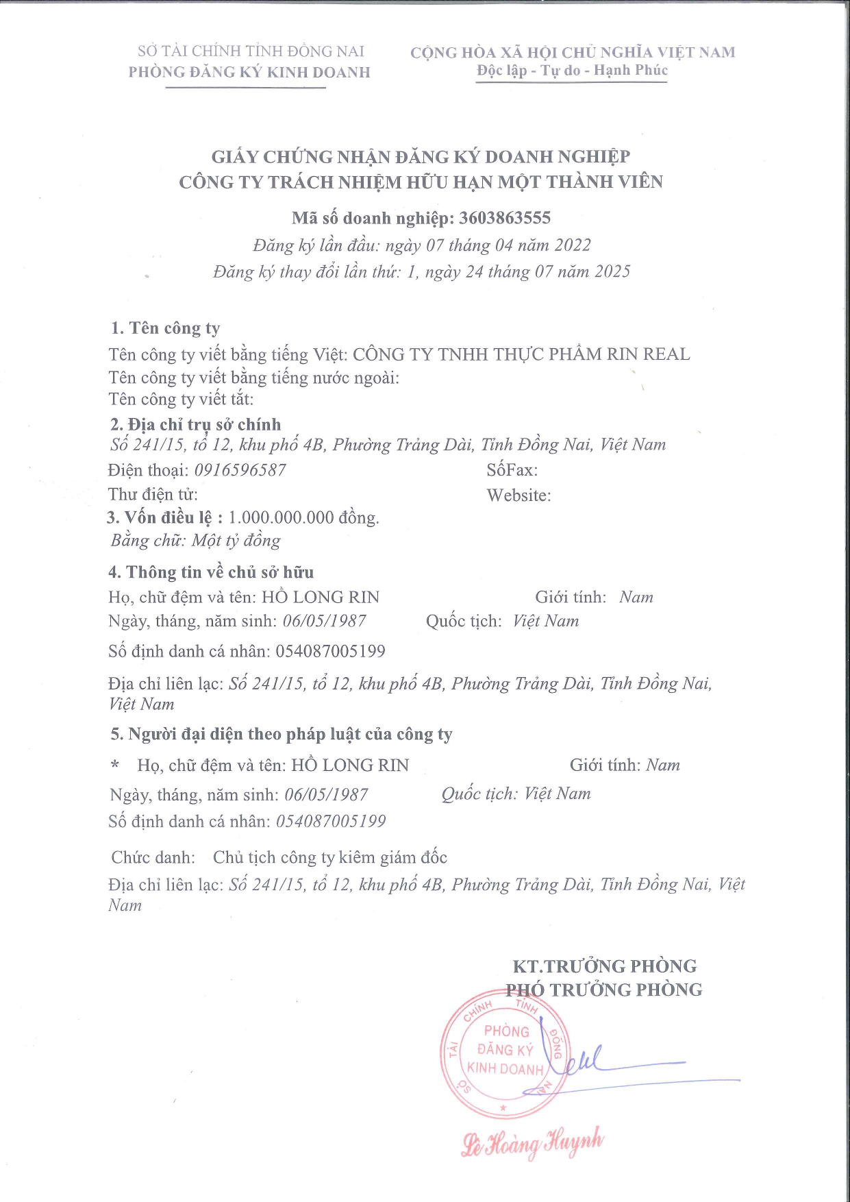 Hồ sơ pháp lý công ty
